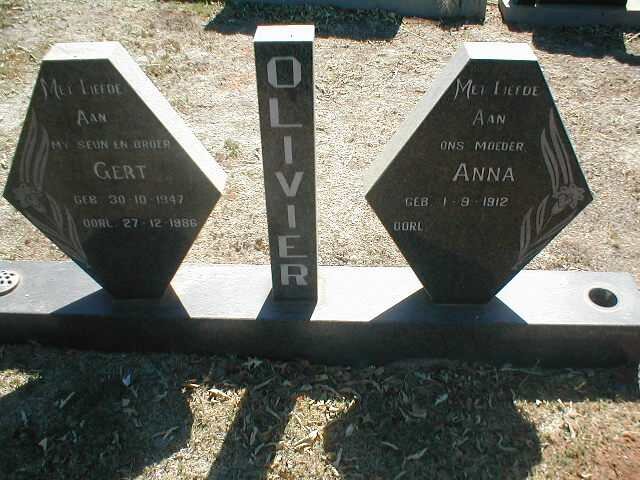 OLIVIER Gert 1947-1986 :: OLIVIER Anna 1912-