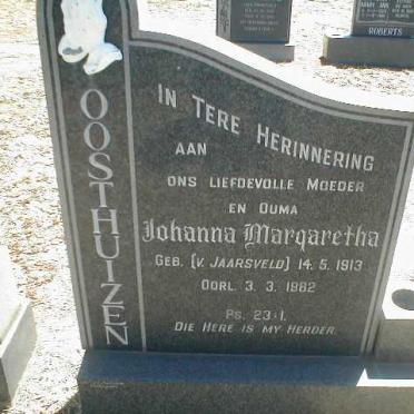 OOSTHUIZEN Johanna Margaretha geb. V. JAARSVELD 1913-1982