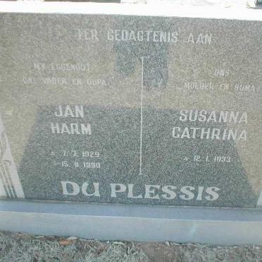 PLESSIS Jan Harm, du 1929-1990 &amp; Susanna Cathrina 1933-