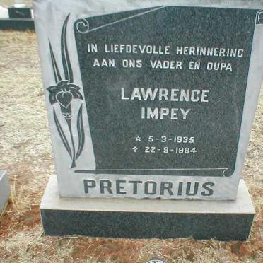 PRETORIUS Lawrence Impey 1935-1984