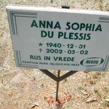 PLESSIS Anna Sophia, du 1940 - 2002