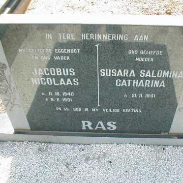 RAS Jacobus Nicolaas 1940-1991 &amp; Susara Salomina Catharina 1941-
