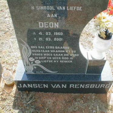 RENSBURG Deon, Jansen van 1960-2001