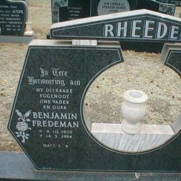 RHEEDER Benjamin Fredeman 1905-1924