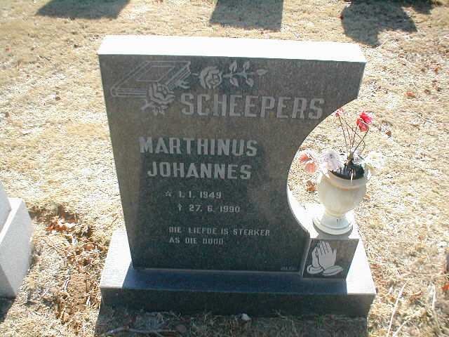 SCHEEPERS Marthinus Johannes 1949-1990