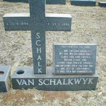 SCHALKWYK Schalk, van 1944-1986