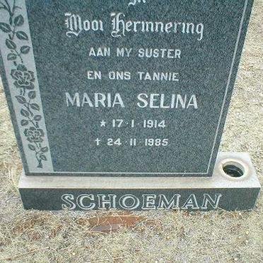 SCHOEMAN Maria Selina 1914-1985