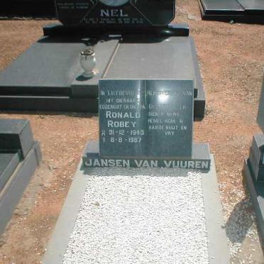 VUUREN Ronald Robey, Janse van 1943-1987