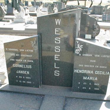 WESSELS Cornelius Jansen 1924-1982 &amp; Hendrina Cecilia Maria OTTO 1925-1986