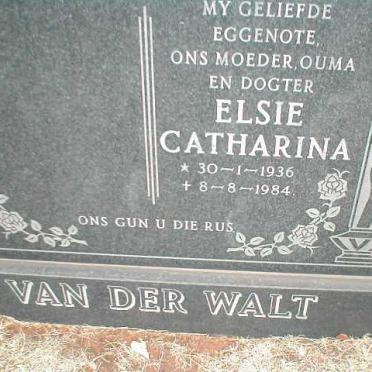 WALT Elsie Catherina, van der 1936-1984