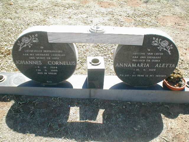 ? Johannes Cornelius 1924-1986 &amp; Annamaria Aletta 1928-