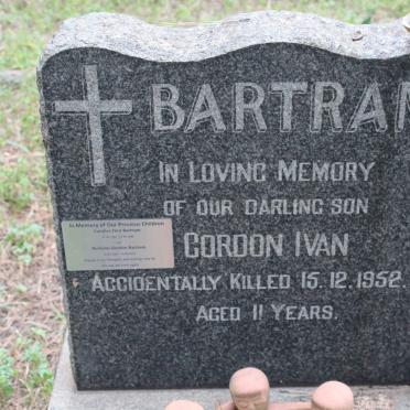BARTRAM Gordon Ivan -1952 :: BARTRAM Candice Fern 1980-1980 :: BARTRAM Nicholas Gordon 1982-2010