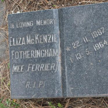 FOTHERINGHAM Eliza McKenzie nee FERRIER 1887-1964