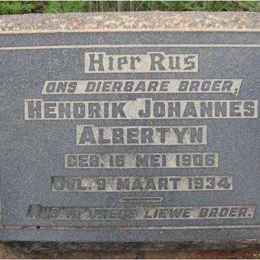 ALBERTYN Hendrik Johannes 1906-1934