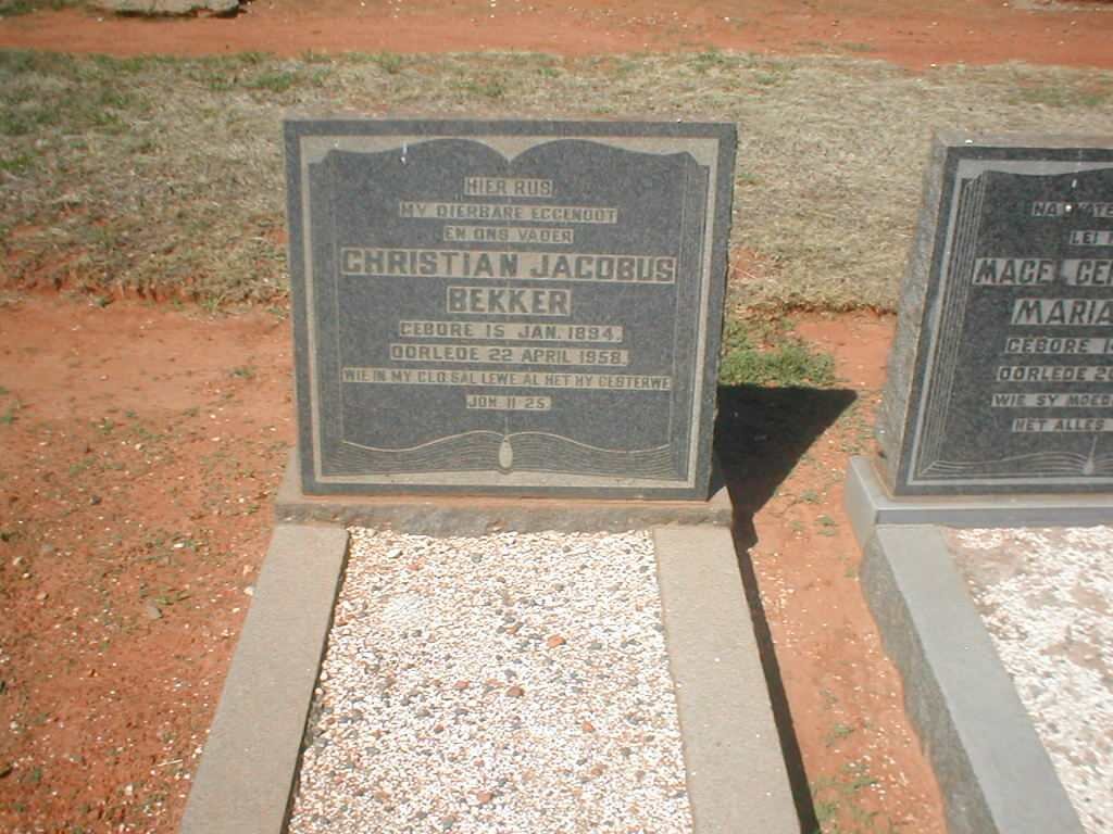 BEKKER Christian Jacobus 1894-1958