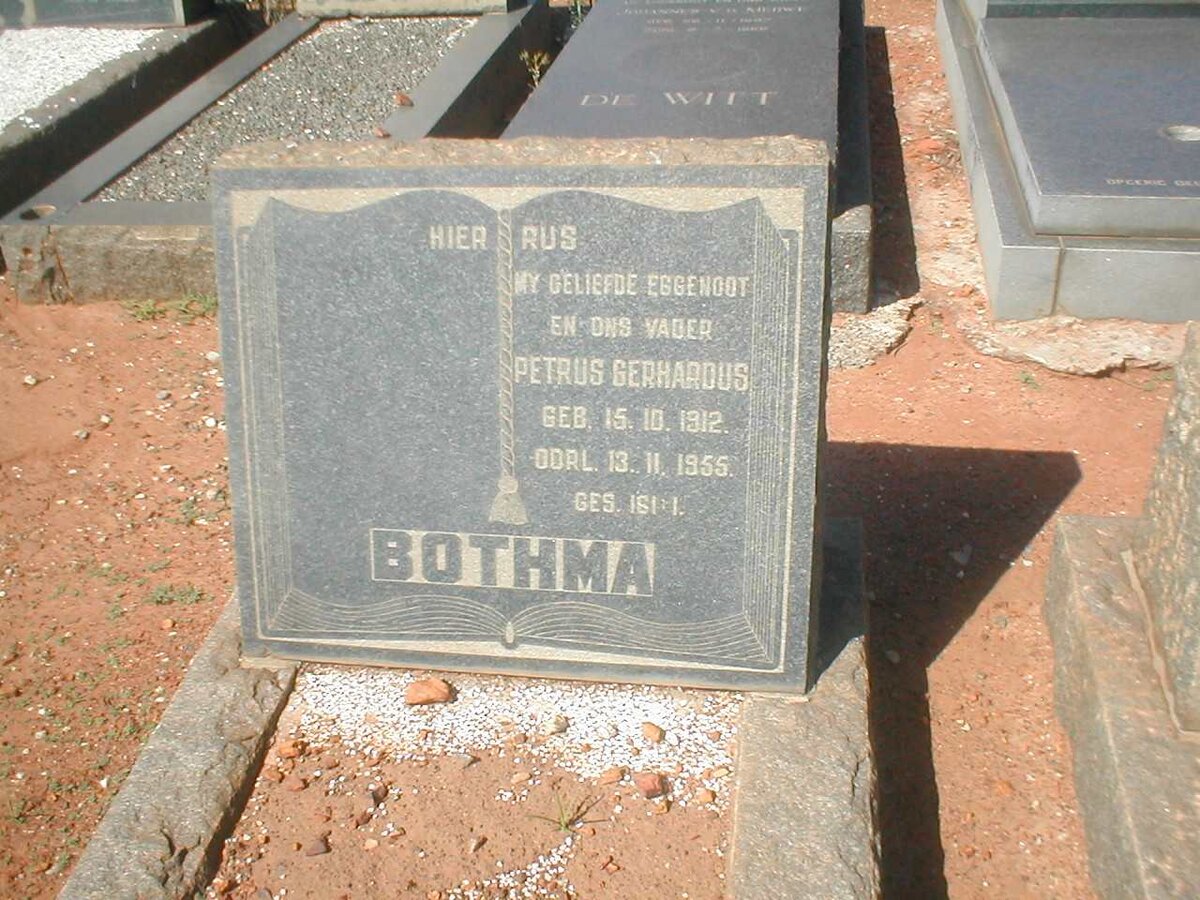 BOTHMA Petrus Gerhardus 1912-1955