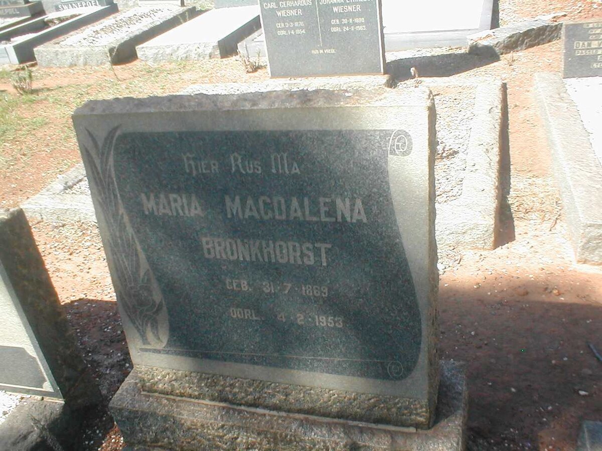 BRONKHORST Maria Magdalena 1869-1953