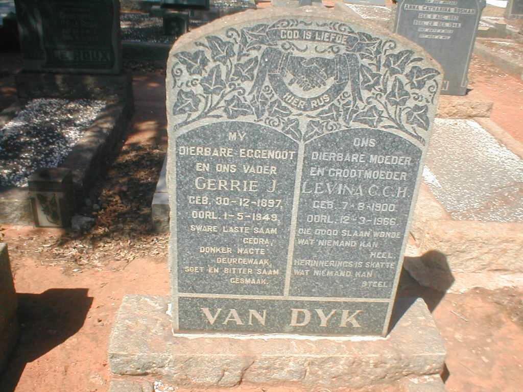 DYK Gerrie J., van 1897-1949 &amp; Levina C.C.H. 1900-1966