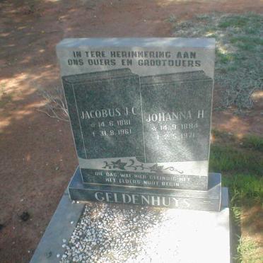 GELDENHUYS Jacobus J.C. 1881-1961 &amp; Johanna H. 1884-1971