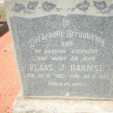 HARMSE Klaas J. 1867-1957