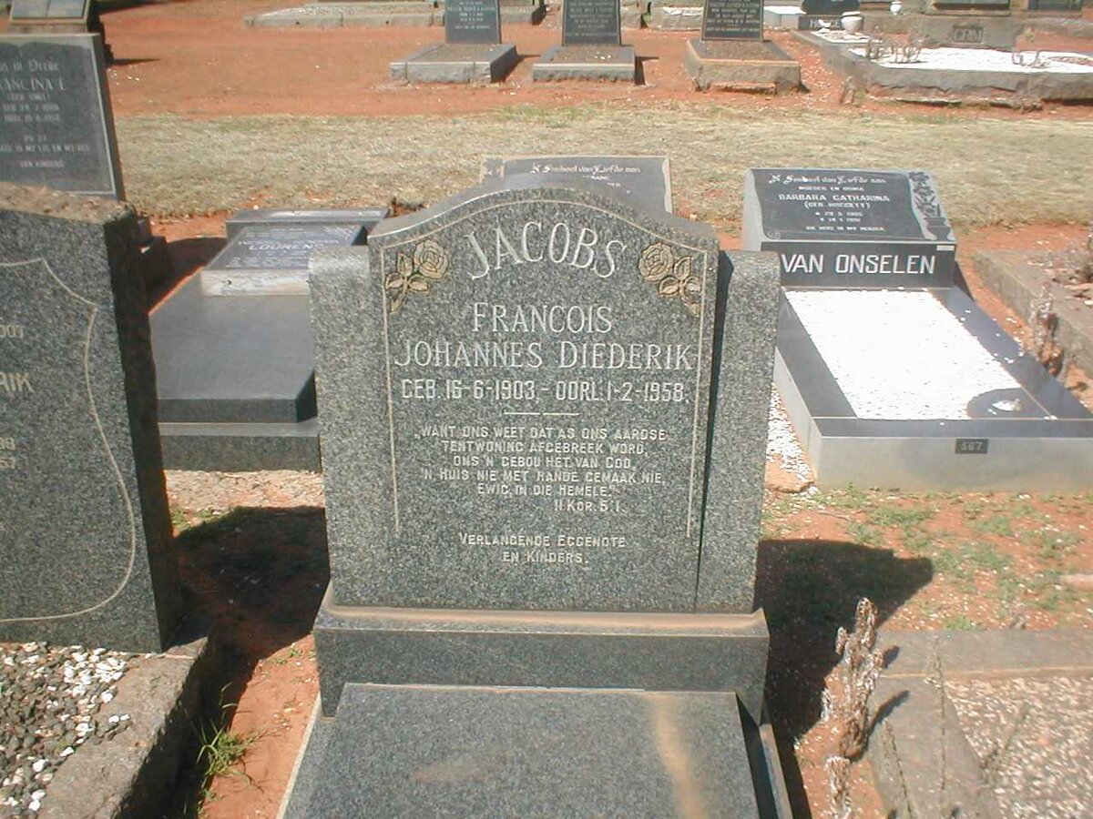 JACOBS Francois Johannes Diederik 1903-1958