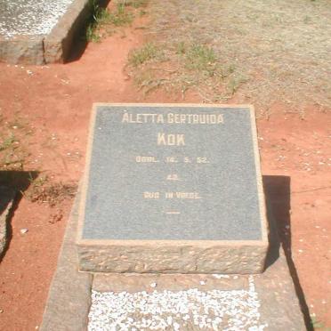 KOK Aletta Gertruida 1909-1952