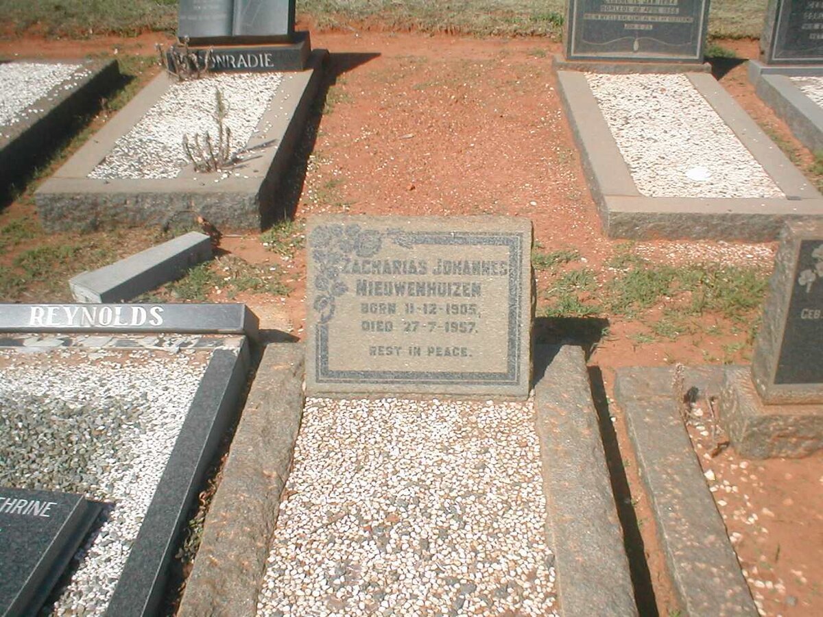 NIEUWENHUIZEN Zacharias Johannes 1905-1957