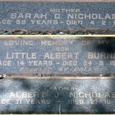 NICHOLAS Albert J. -1941 &amp; Sarah G. -1929 :: NICHOLAS Albert Burns -1940