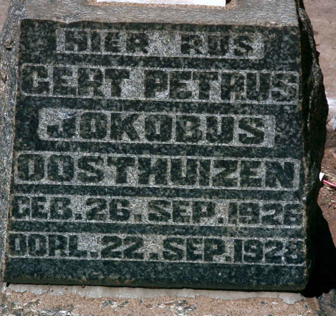 OOSTHUIZEN Gert Petrus Jokobus 1926-1928