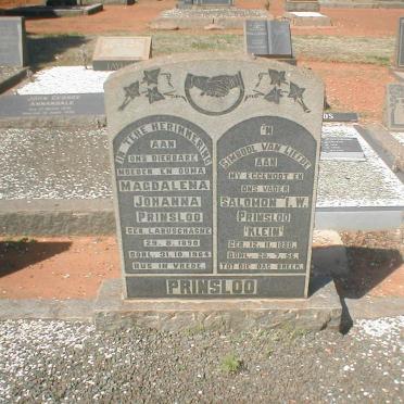 PRINSLOO Salomon I.W. 1880-1956 &amp; Magdalena Johanna LABUSCHAGNE 1890-1964