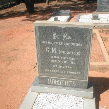 ROBBERTS G.M. geb. COETZER  1892-1966