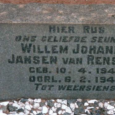 RENSBURG Willem Johannes, Jansen van 1947-1948