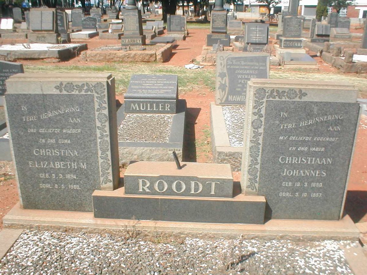 ROODT Christiaan Johannes 1890-1957 &amp; Christina Elizabeth M. 1894-1969