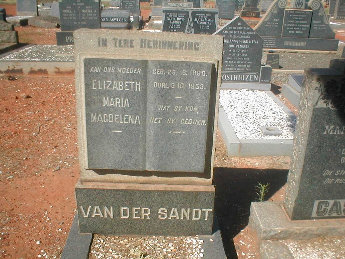 SANDT Elizabeth Maria Magdalena, van der 1880-1953