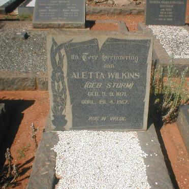 WILKINS Aletta nee STORM 1871-1957