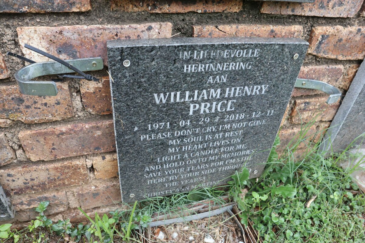 PRICE William Henry 1971-2018