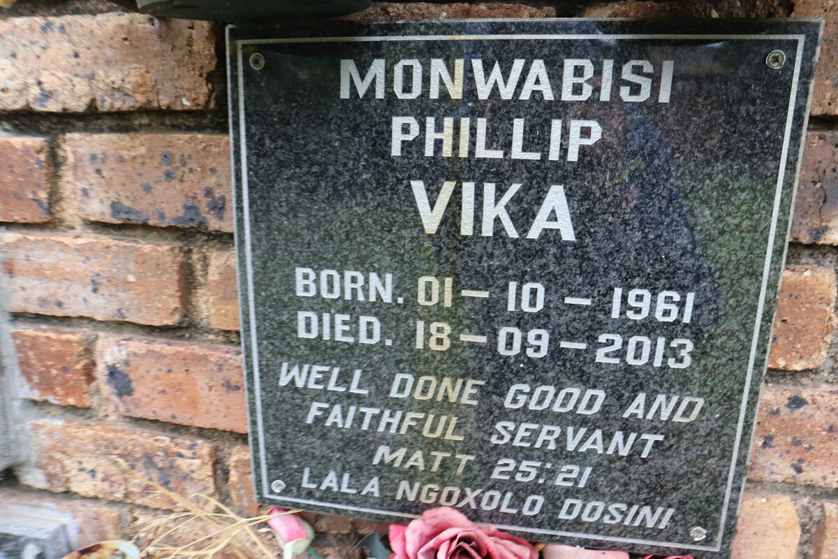 VIKA Monwabisi Phillip 1961-2013