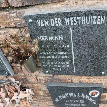 WESTHUIZEN Herman, van der 1943-2014
