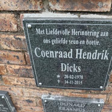 DICKS Coenraad Hendrik 1978-2015