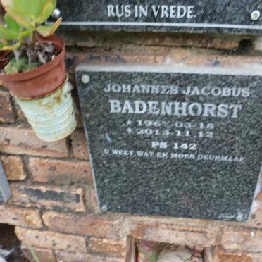BADENHORST Johannes Jacobus 196?-201?