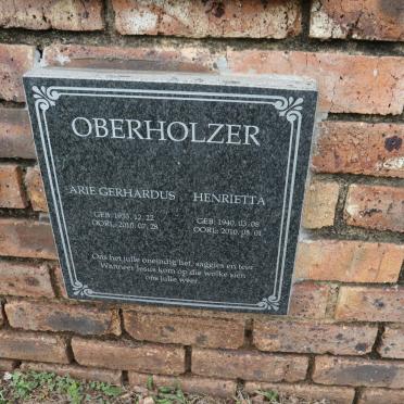 OBERHOLZER Arie Gerhardus 1933-2010 &amp; Henrietta 1940-2010