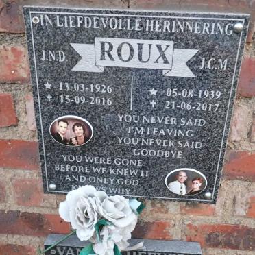 ROUX J.N.D. 1926-2016 &amp; J.C.M. 1939-2017