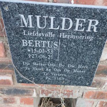 MULDER Bertus 1953-2021