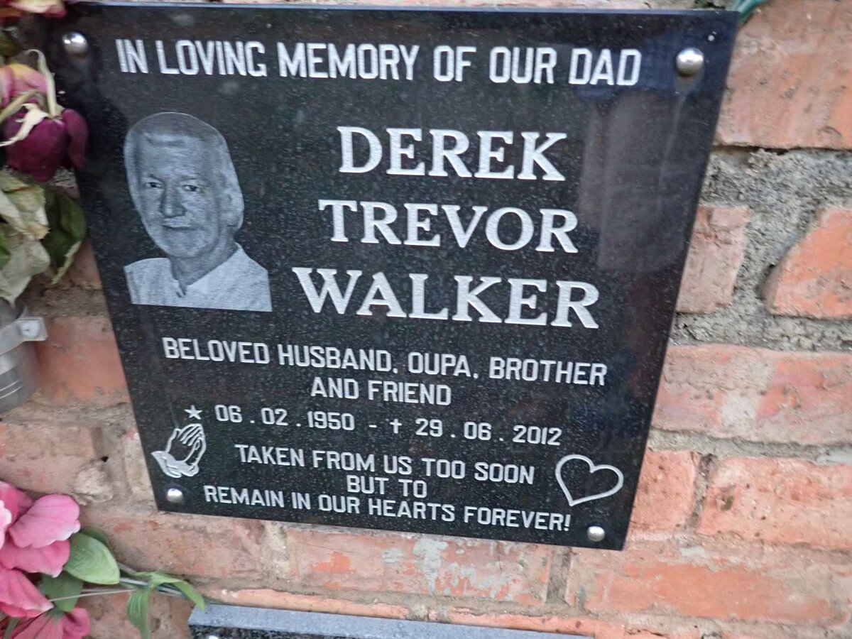 WALKER Derek Trevor 1950-2012