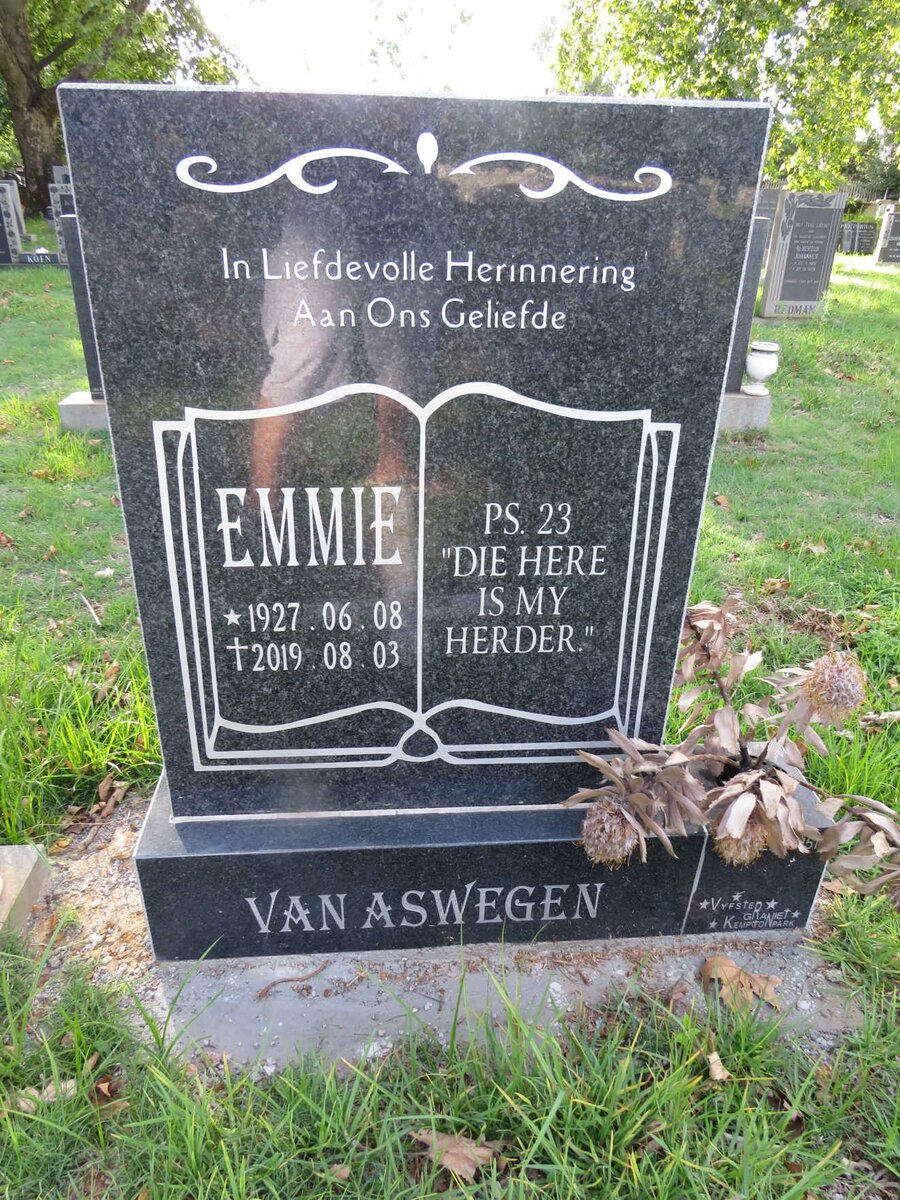 ASWEGEN Emmie, van 1927-2019