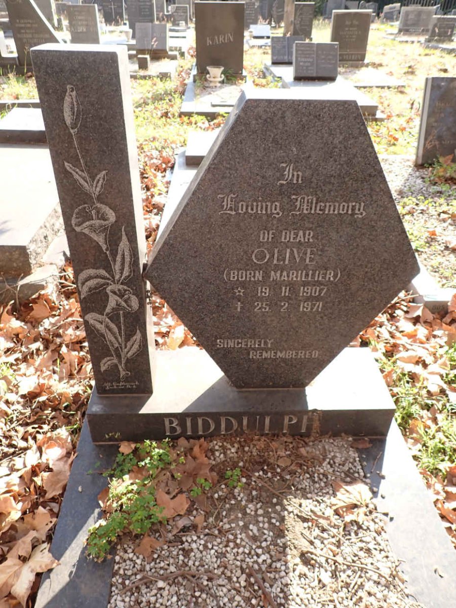 BIDDULPH Olive nee MARILLIER 1907-1971