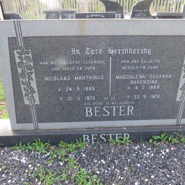BESTER Nicolaas Marthinus 1885-1973 &amp; Magdalena Susanna Barendina 1889-1976