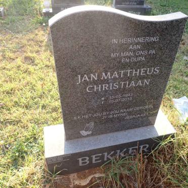 BEKKER Jan Mattheus Christiaan 1943-2015