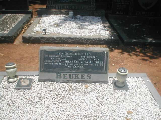 BEUKES Johannes A. 1902-1978 &amp; Christina J. 1909-1978