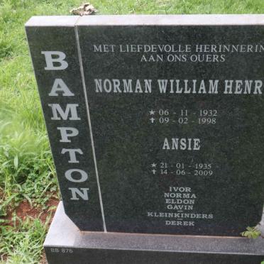 BAMPTON Norman William Henry 1932-1998 &amp; Ansie 1935-2009